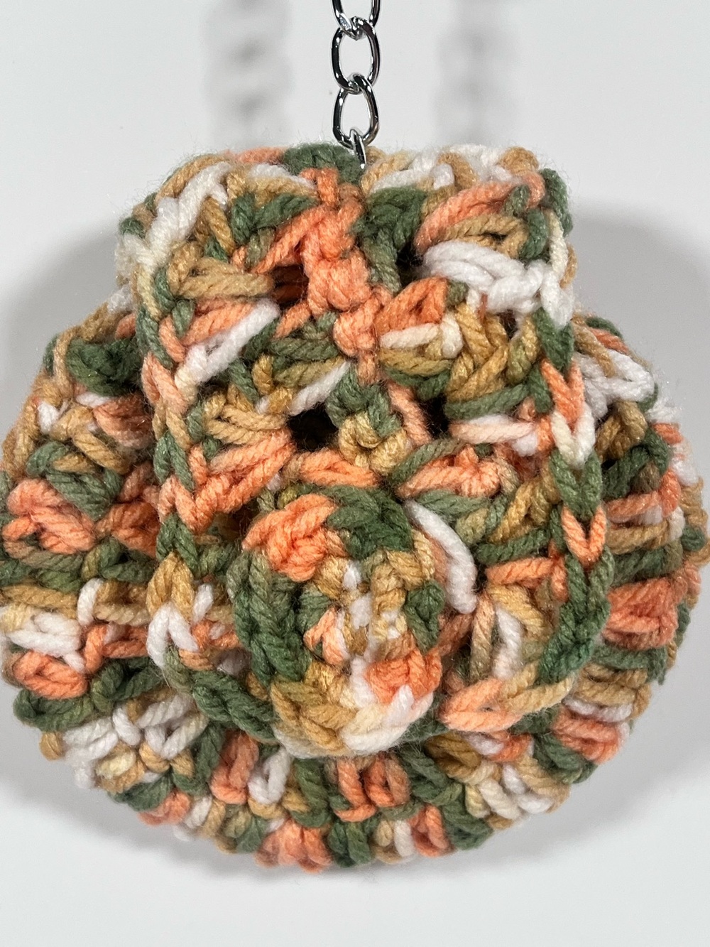 Crochet Round Coin Pouch Keychain Bag Charm - Picture 3 of 8